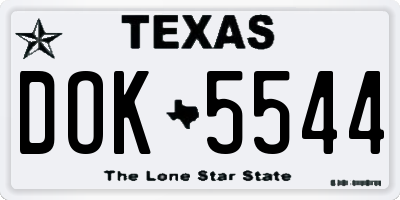 TX license plate DOK5544