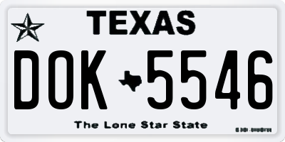 TX license plate DOK5546