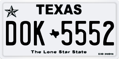 TX license plate DOK5552