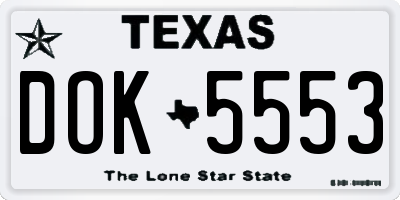 TX license plate DOK5553