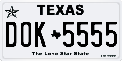 TX license plate DOK5555