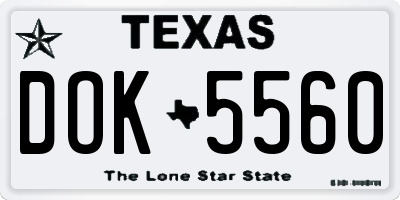 TX license plate DOK5560