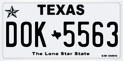 TX license plate DOK5563