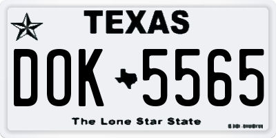 TX license plate DOK5565