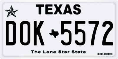 TX license plate DOK5572