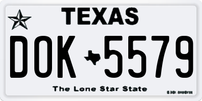 TX license plate DOK5579