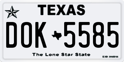 TX license plate DOK5585