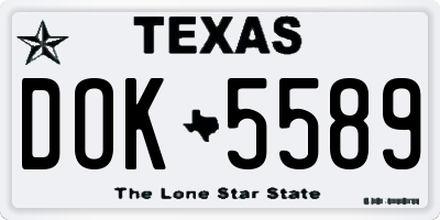 TX license plate DOK5589