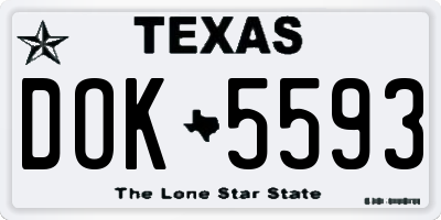 TX license plate DOK5593
