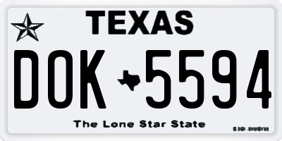 TX license plate DOK5594