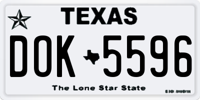 TX license plate DOK5596