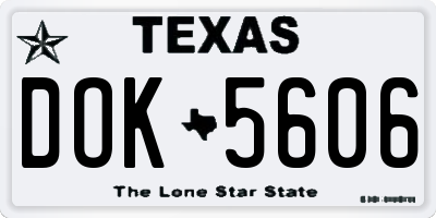 TX license plate DOK5606