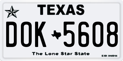 TX license plate DOK5608