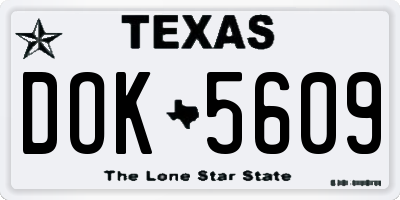 TX license plate DOK5609