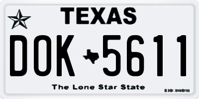 TX license plate DOK5611