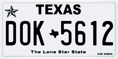 TX license plate DOK5612