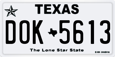 TX license plate DOK5613
