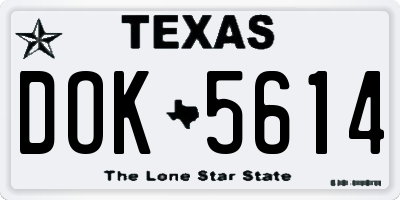 TX license plate DOK5614