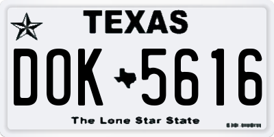 TX license plate DOK5616