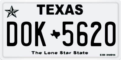 TX license plate DOK5620