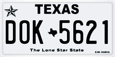 TX license plate DOK5621
