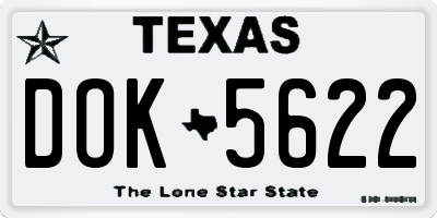 TX license plate DOK5622