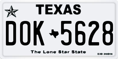 TX license plate DOK5628