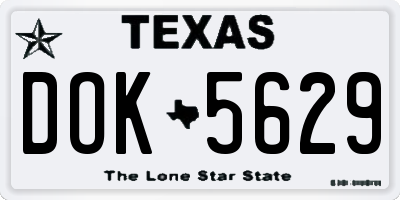 TX license plate DOK5629