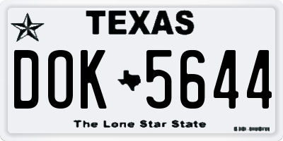 TX license plate DOK5644