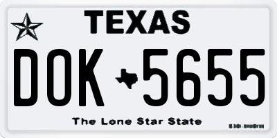 TX license plate DOK5655