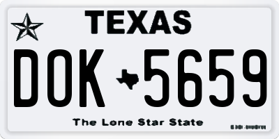 TX license plate DOK5659