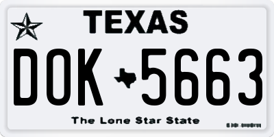 TX license plate DOK5663