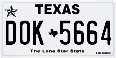 TX license plate DOK5664