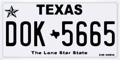 TX license plate DOK5665