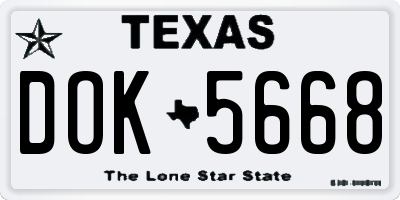 TX license plate DOK5668