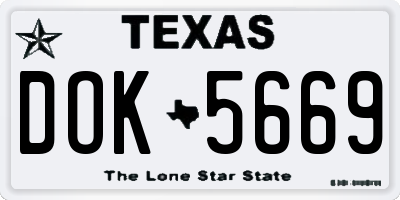 TX license plate DOK5669