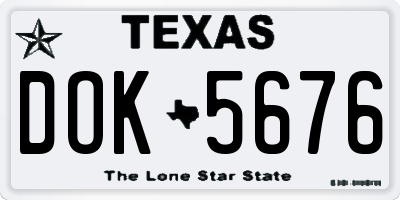 TX license plate DOK5676