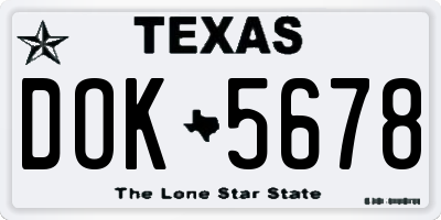 TX license plate DOK5678