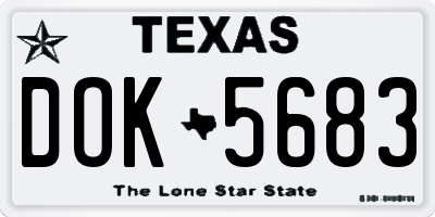 TX license plate DOK5683