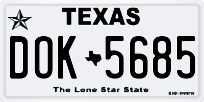 TX license plate DOK5685