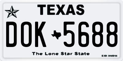 TX license plate DOK5688