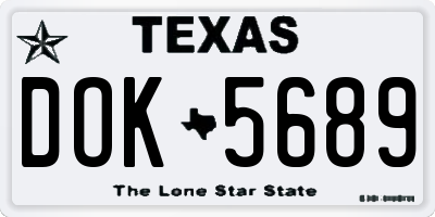TX license plate DOK5689