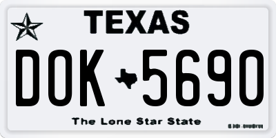 TX license plate DOK5690
