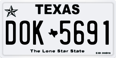 TX license plate DOK5691