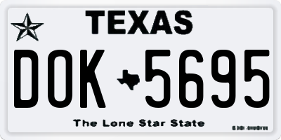 TX license plate DOK5695