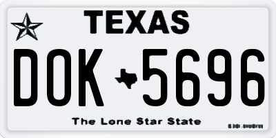 TX license plate DOK5696