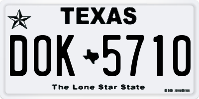 TX license plate DOK5710