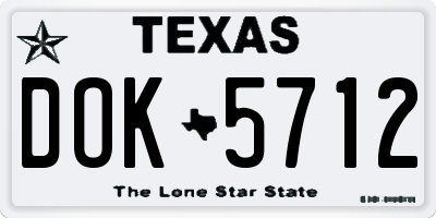 TX license plate DOK5712