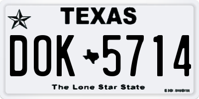 TX license plate DOK5714