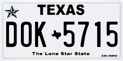 TX license plate DOK5715